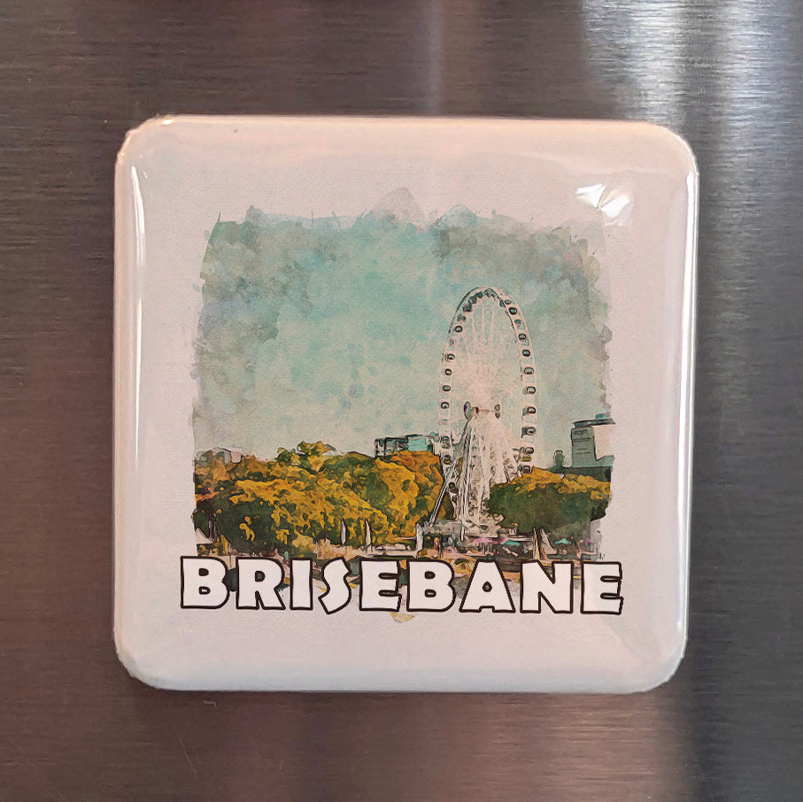 Brisbane Australia Watercolor Fridge Magnet - PhiloPerse