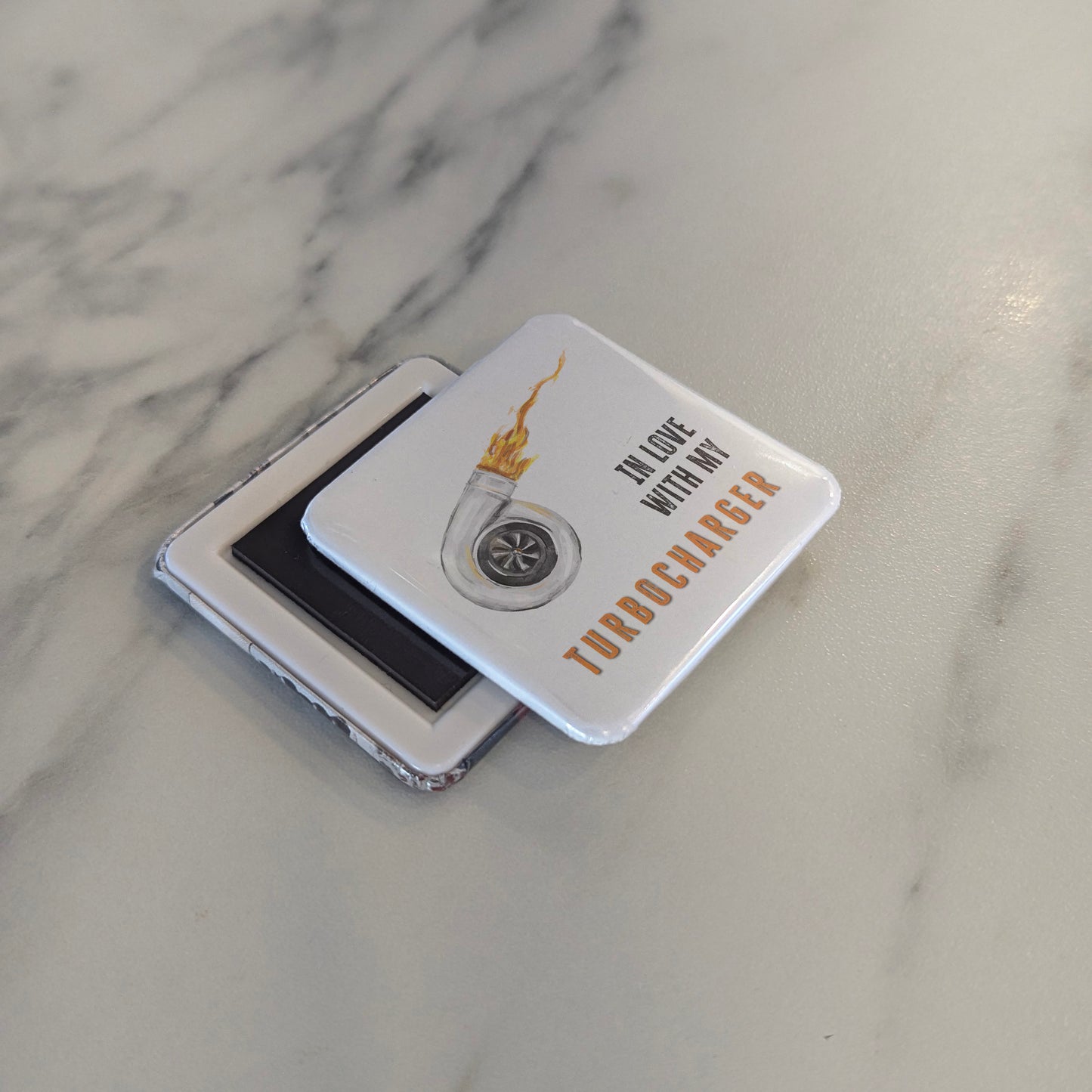 In Love with My Turbocharger Fridge Magnet - PhiloPerse