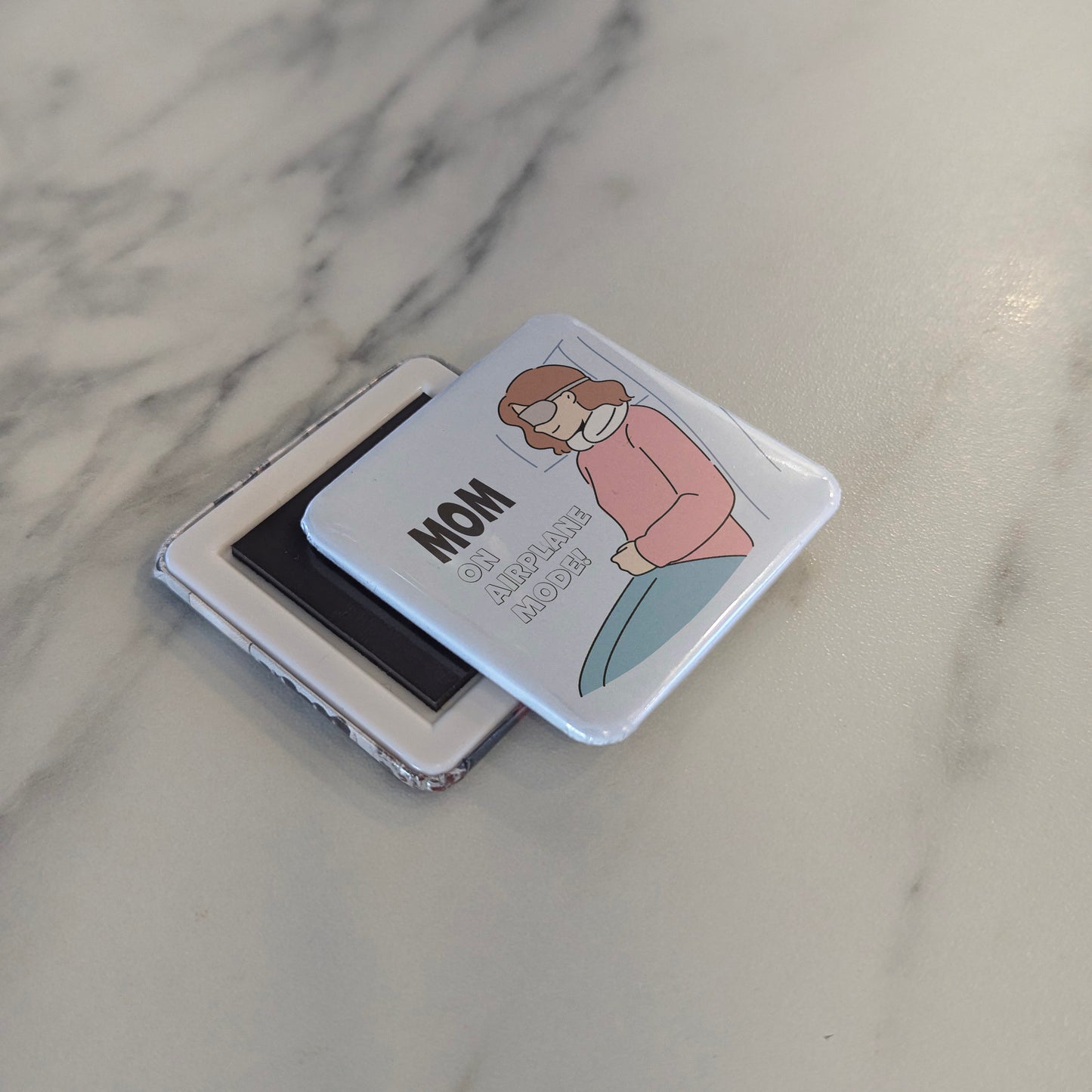 Mom on Airplane Mode Fridge Magnet - PhiloPerse