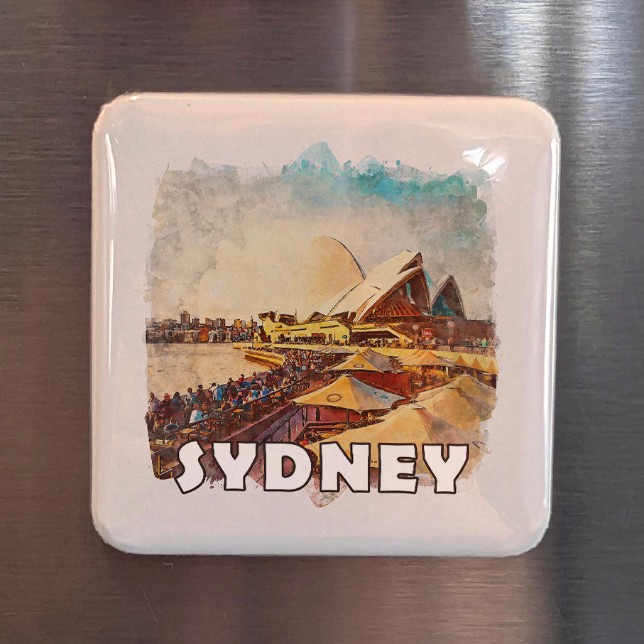 Sydney Australia Watercolor Fridge Magnet - PhiloPerse