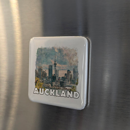 Auckland New Zealand Watercolor Fridge Magnet - PhiloPerse