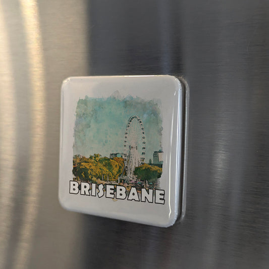 Brisbane Australia Watercolor Fridge Magnet - PhiloPerse