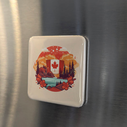 Canada Flag and Nature Fridge Magnet - PhiloPerse