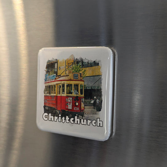 Christchurch New Zealand Watercolor Fridge Magnet - PhiloPerse