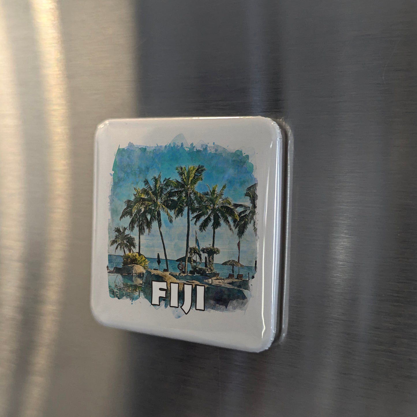 Fiji Watercolor Fridge Magnet - PhiloPerse