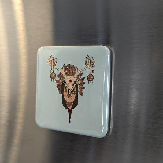 Indigenous Art & Headdress Fridge Magnet - PhiloPerse
