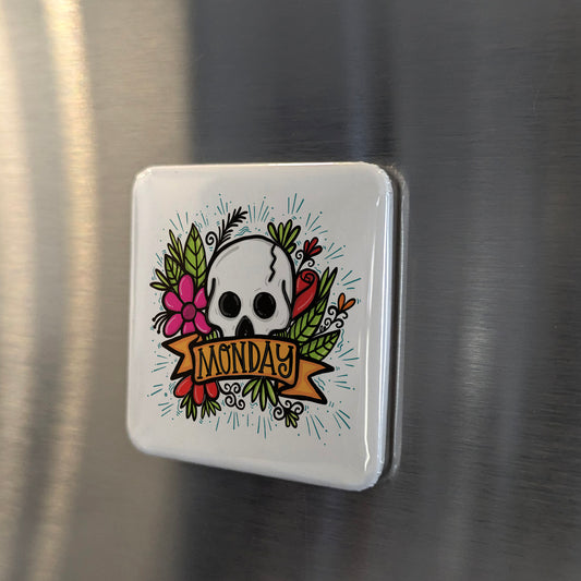 Monday Skull Fridge Magnet - PhiloPerse