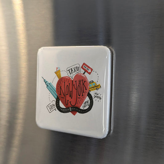 New York Elements Watercolor Fridge Magnet - PhiloPerse