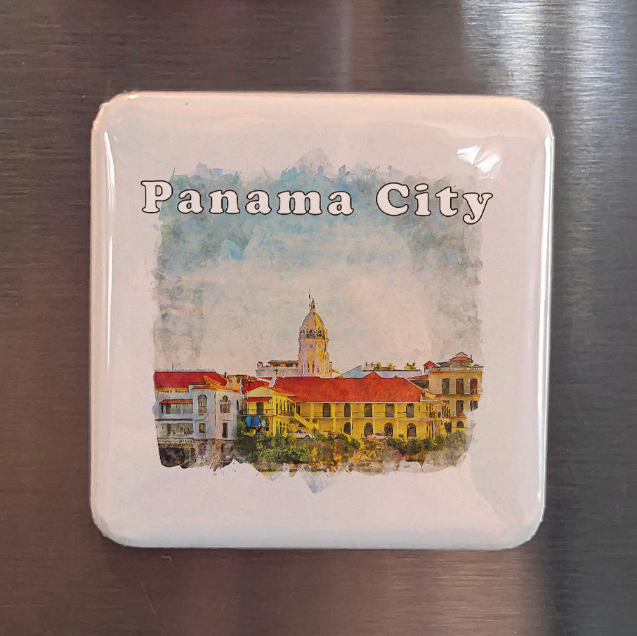 Panama City Watercolor Fridge Magnet - PhiloPerse