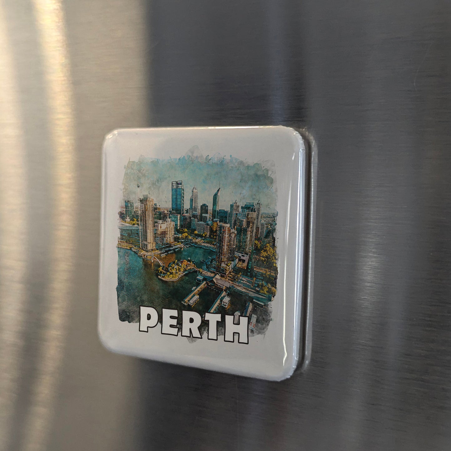 Perth Australia Watercolor Fridge Magnet - PhiloPerse