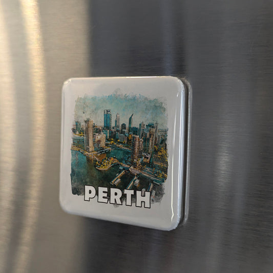 Perth Australia Watercolor Fridge Magnet - PhiloPerse