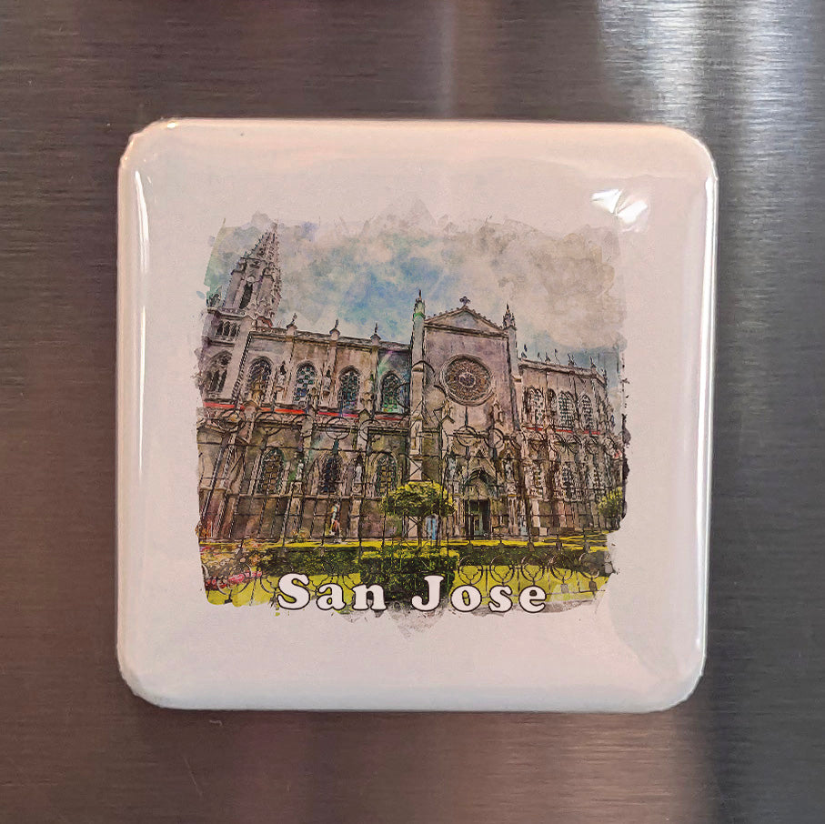 San Jose Costa Rica Watercolor Fridge Magnet - PhiloPerse