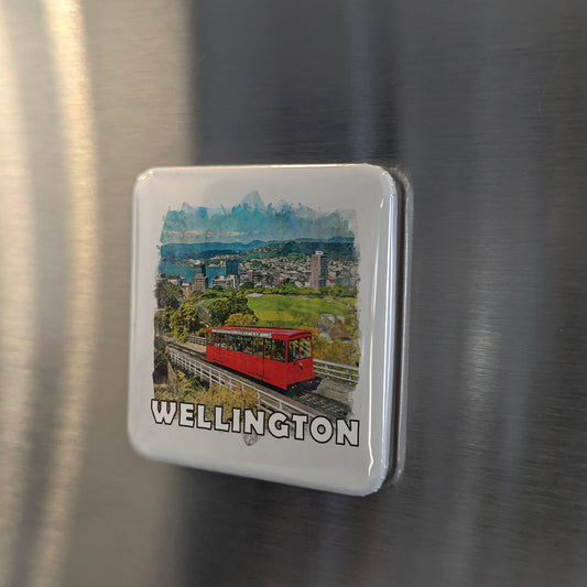 Wellington New Zealand Watercolor Fridge Magnet - PhiloPerse