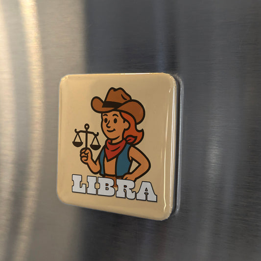 Western Libra Zodiac Fridge Magnet - PhiloPerse