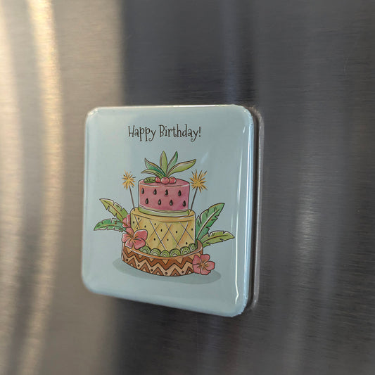 Birthday Cake Fridge Magnet - PhiloPerse