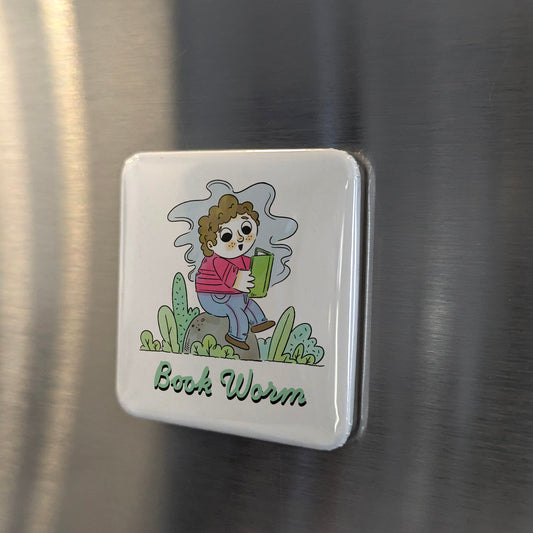Book Worm Fridge Magnet - PhiloPerse