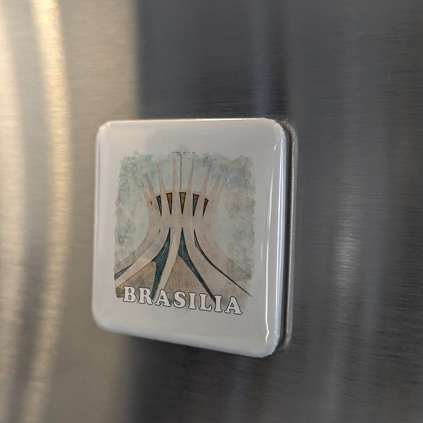Brasilia Watercolor Fridge Magnet - PhiloPerse