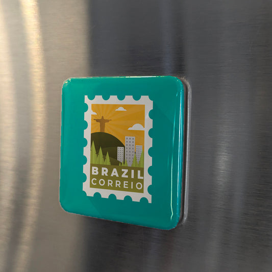 Brazil Postage Stamp Fridge Magnet - PhiloPerse