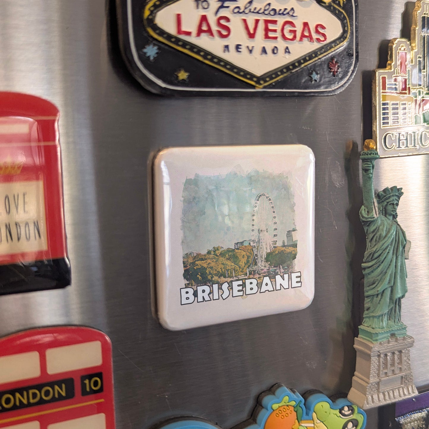 Brisbane Australia Watercolor Fridge Magnet - PhiloPerse