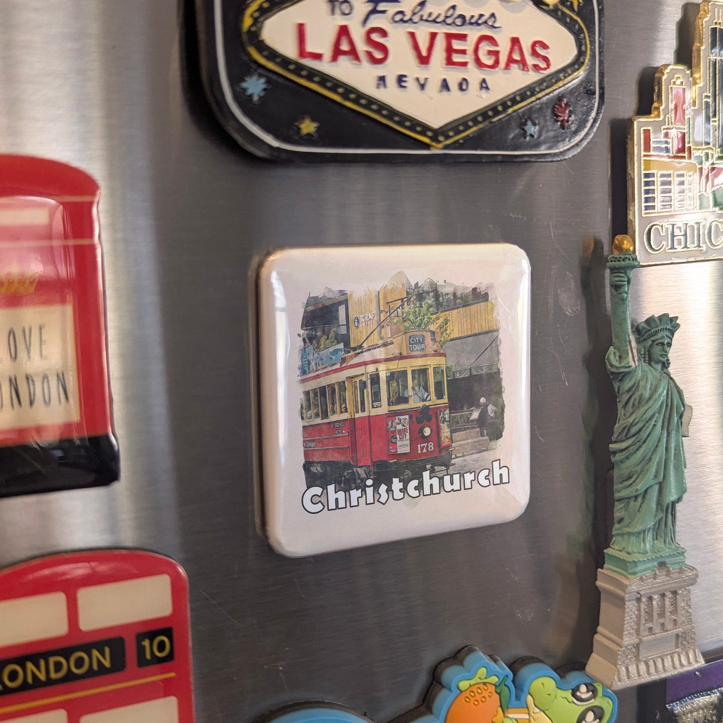 Christchurch New Zealand Watercolor Fridge Magnet - PhiloPerse