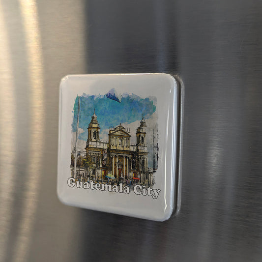 Guatemala City Watercolor Fridge Magnet - PhiloPerse