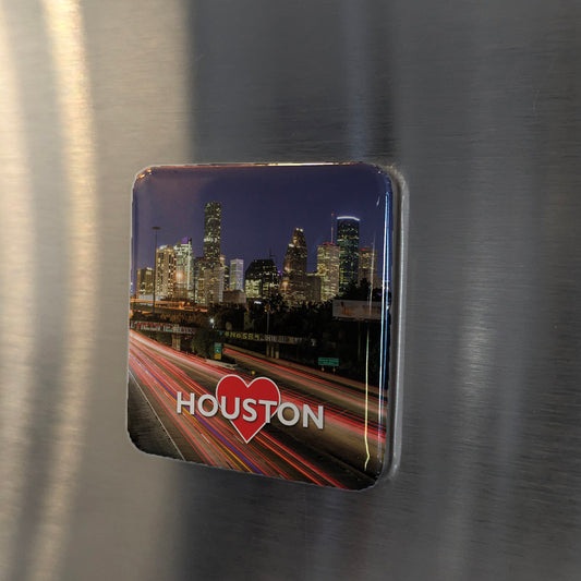 Houston View Fridge Magnet - PhiloPerse