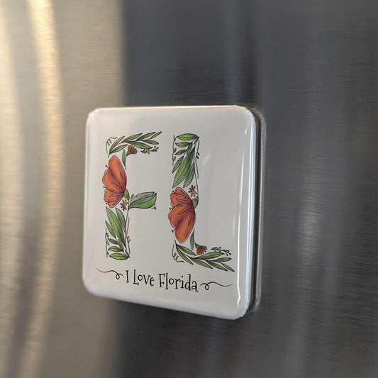 I love Florida Fridge Magnet - PhiloPerse