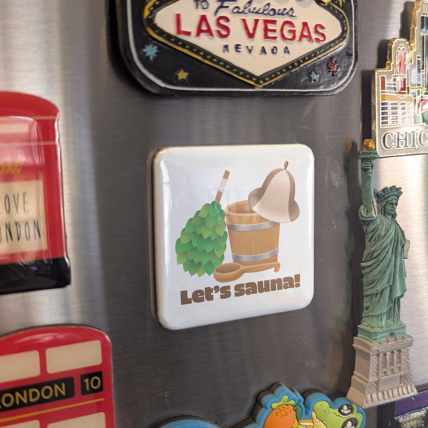 Let's sauna Fridge Magnet - PhiloPerse