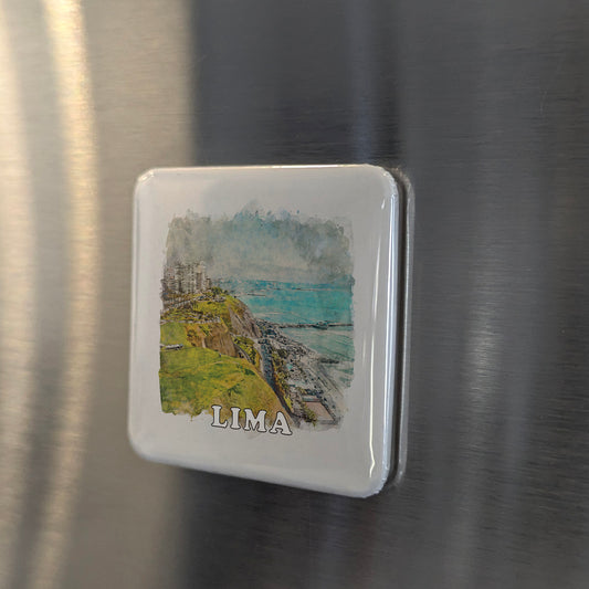 Lima Peru Watercolor Fridge Magnet - PhiloPerse