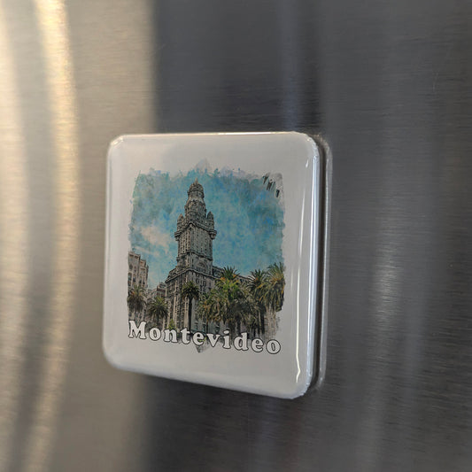 Montevideo Uruguay Watercolor Fridge Magnet - PhiloPerse