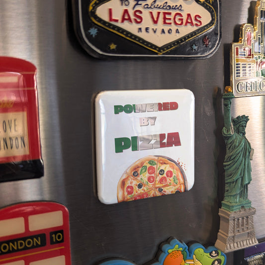 Powered by Pizza Fridge Magnet - PhiloPerse
