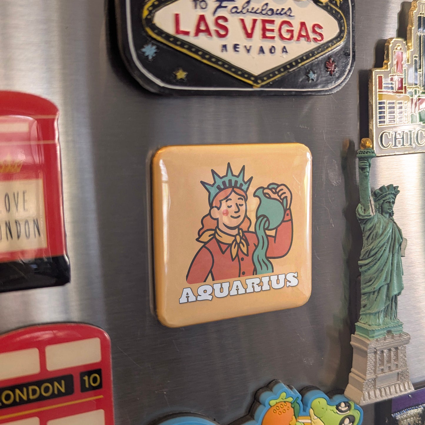 Western Aquarius Zodiac Fridge Magnet - PhiloPerse