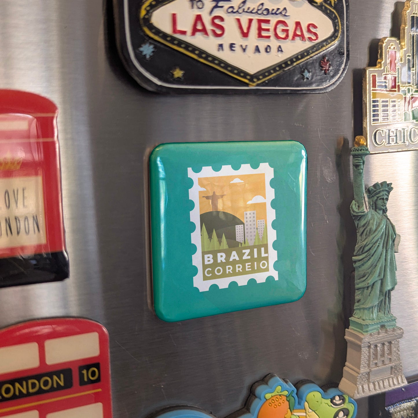 Brazil Postage Stamp Fridge Magnet - PhiloPerse