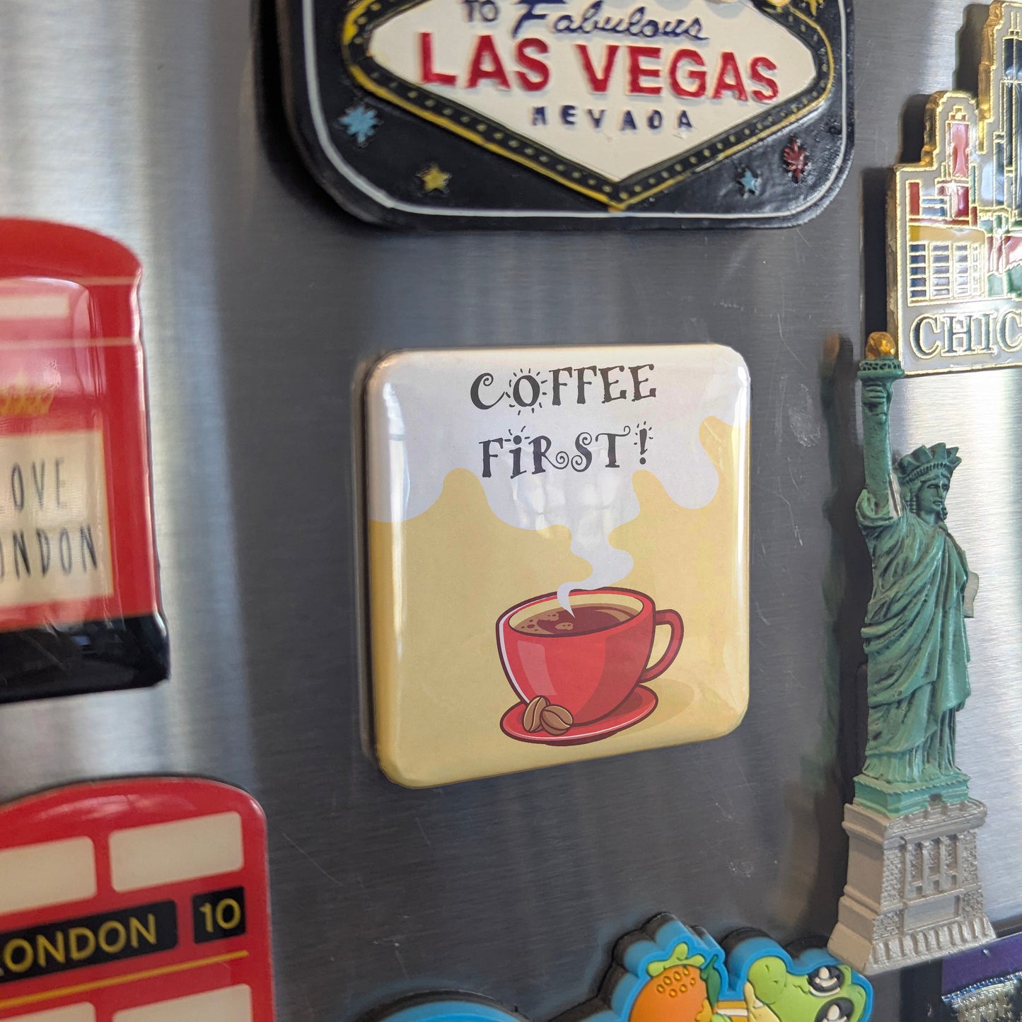Coffee First Fridge Magnet - PhiloPerse