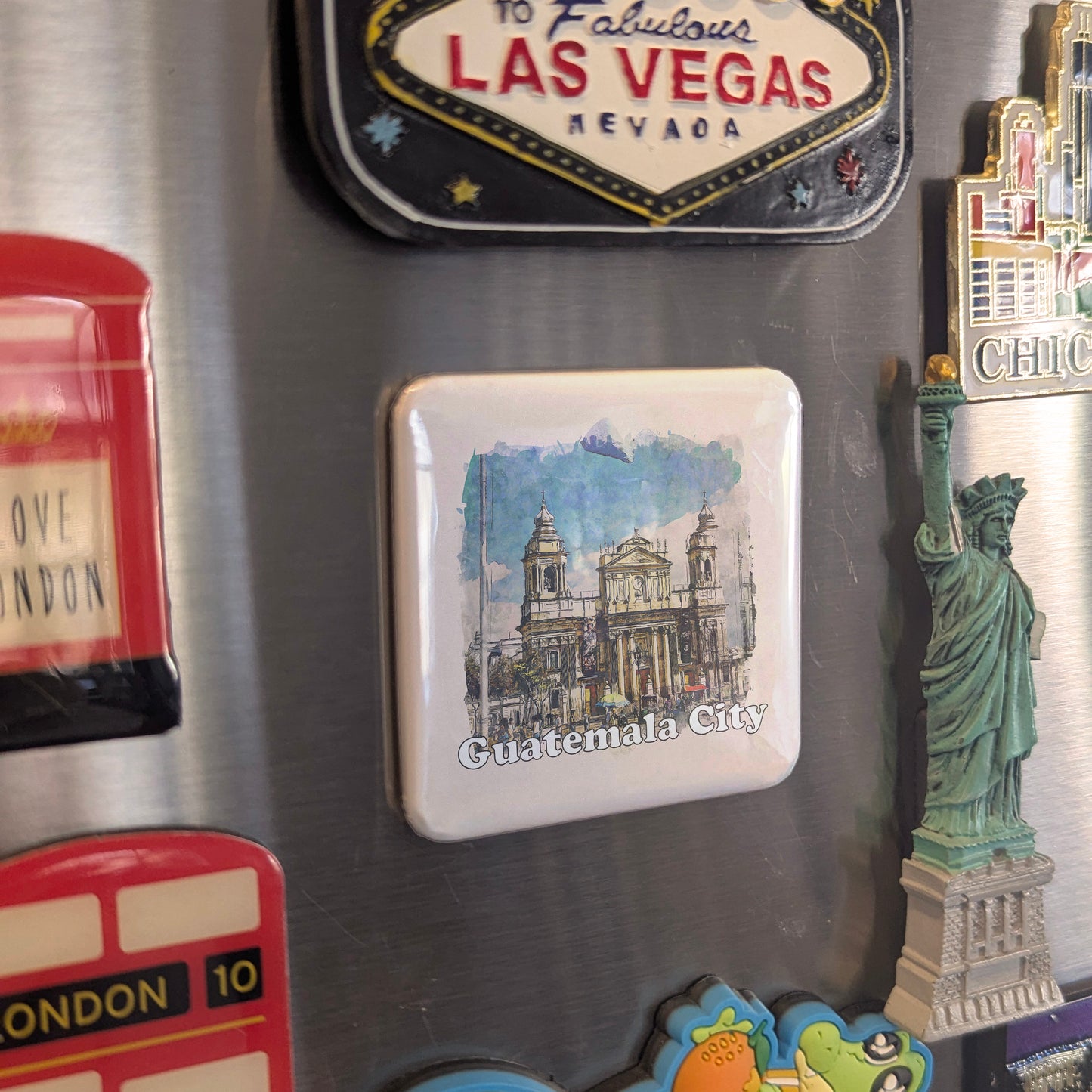 Guatemala City Watercolor Fridge Magnet - PhiloPerse