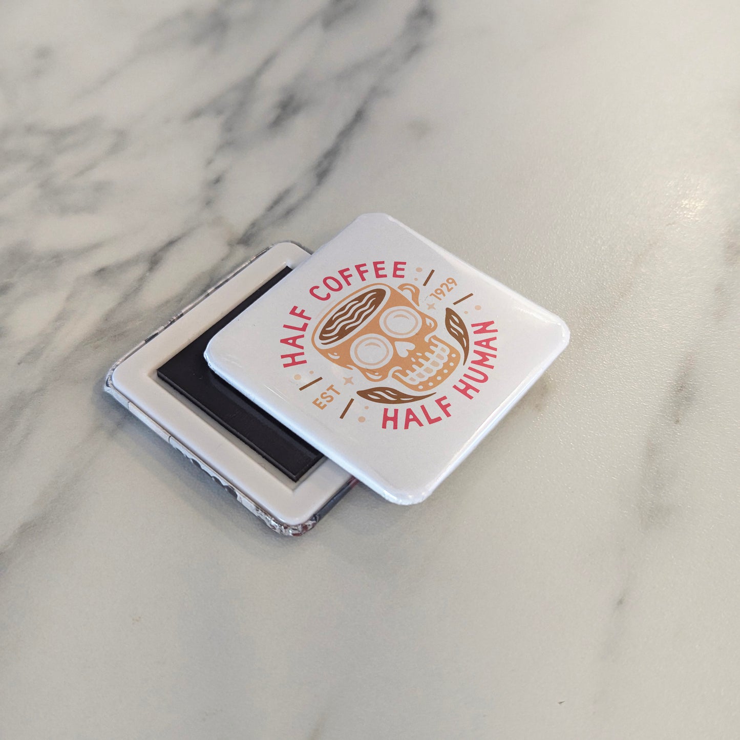 Half Coffee Half Human Fridge Magnet - PhiloPerse