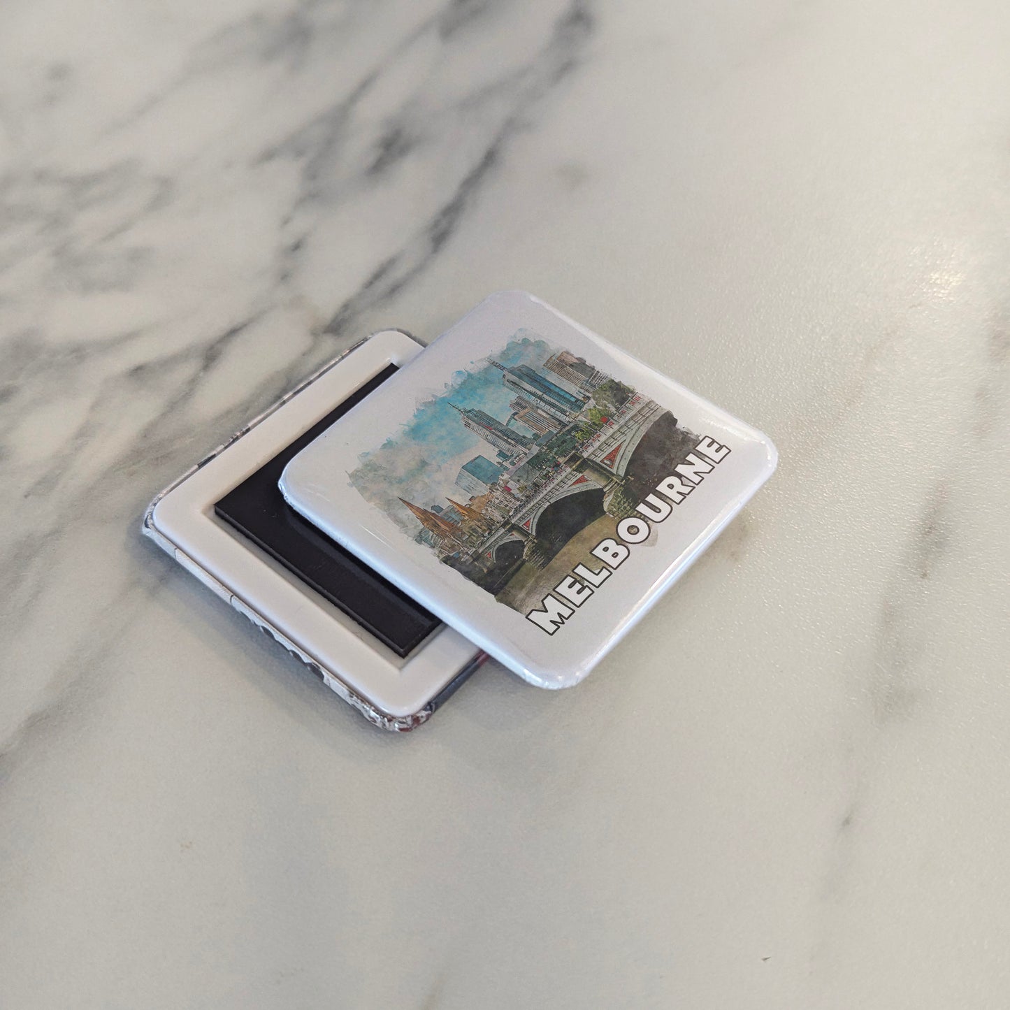 Melbourne Australia Watercolor Fridge Magnet - PhiloPerse