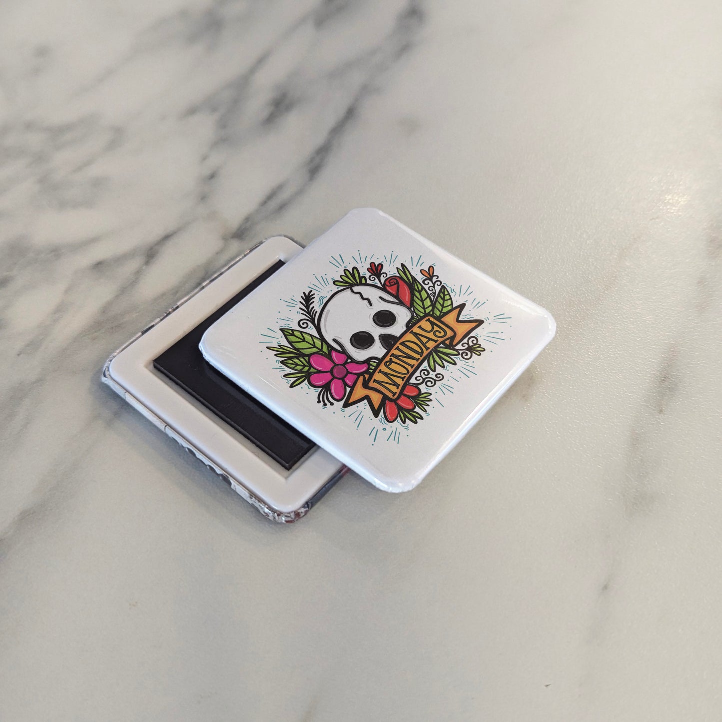 Monday Skull Fridge Magnet - PhiloPerse