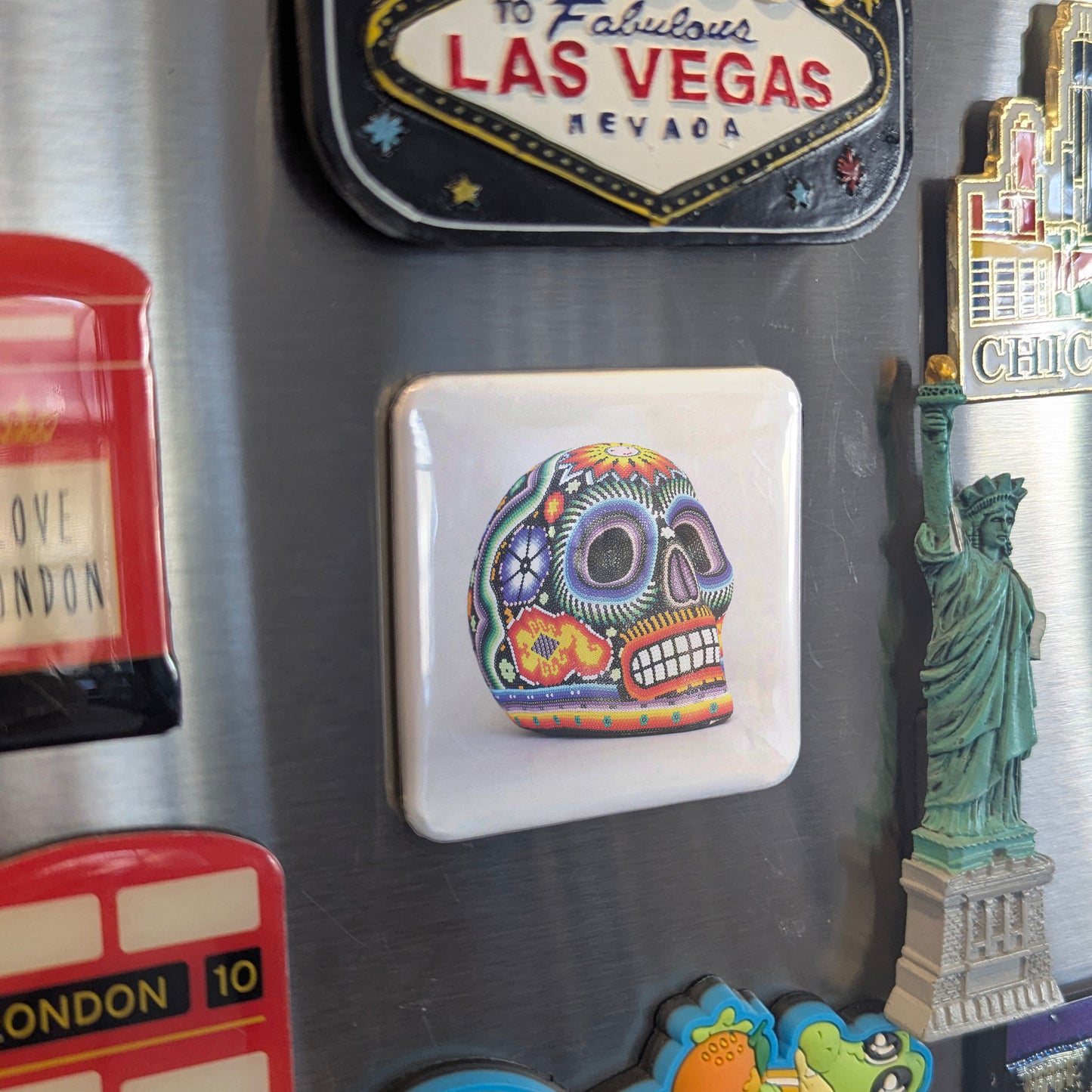 Mexican Sugar Skull Art Fridge Magnet - PhiloPerse
