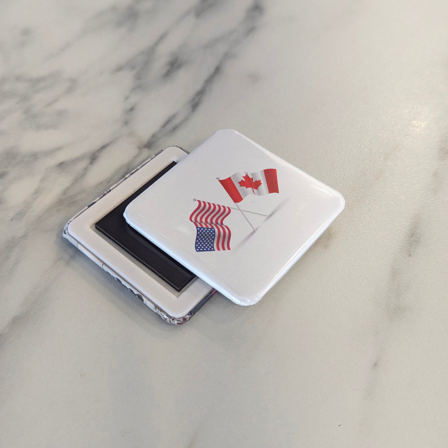 US & Canada Flags Fridge Magnet - PhiloPerse