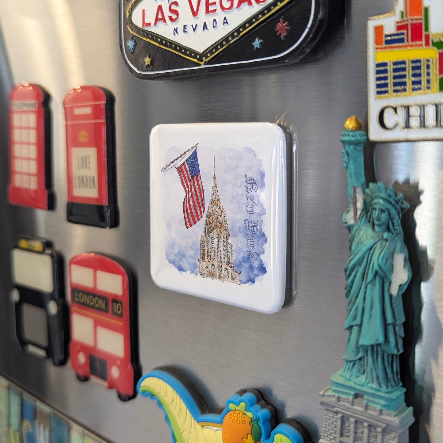 Chrysler Building New York Watercolor Fridge Magnet - PhiloPerse