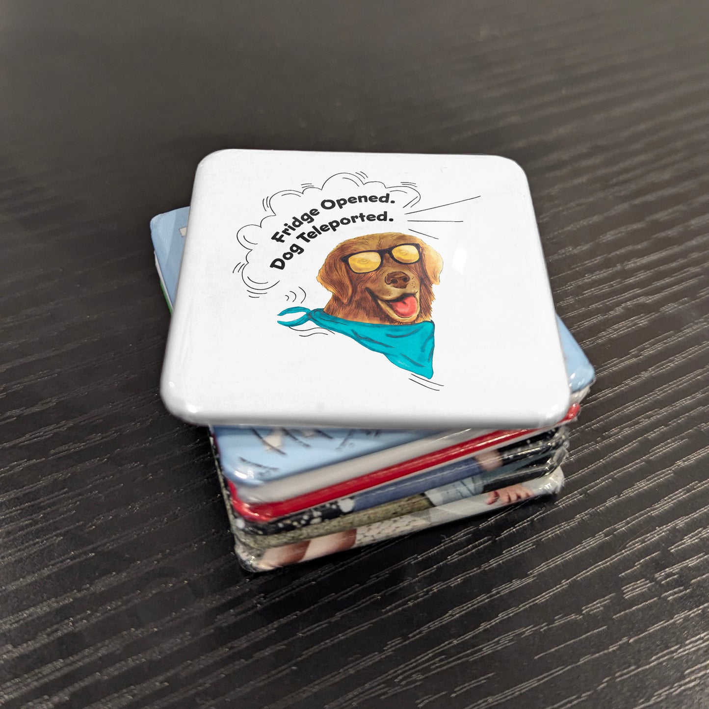 Fridge Opened, Dog Teleported Fridge Magnet - PhiloPerse