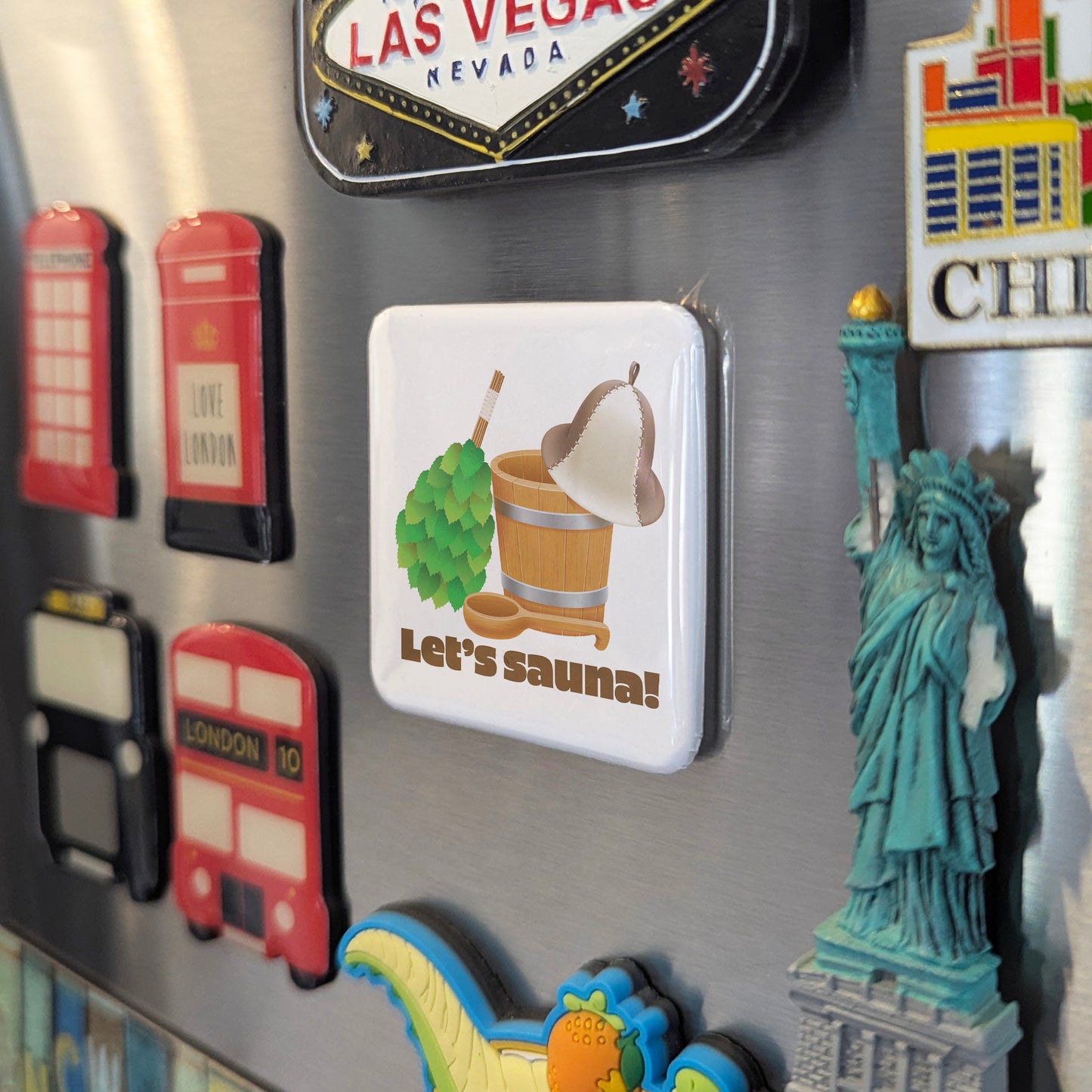 Let's sauna Fridge Magnet - PhiloPerse