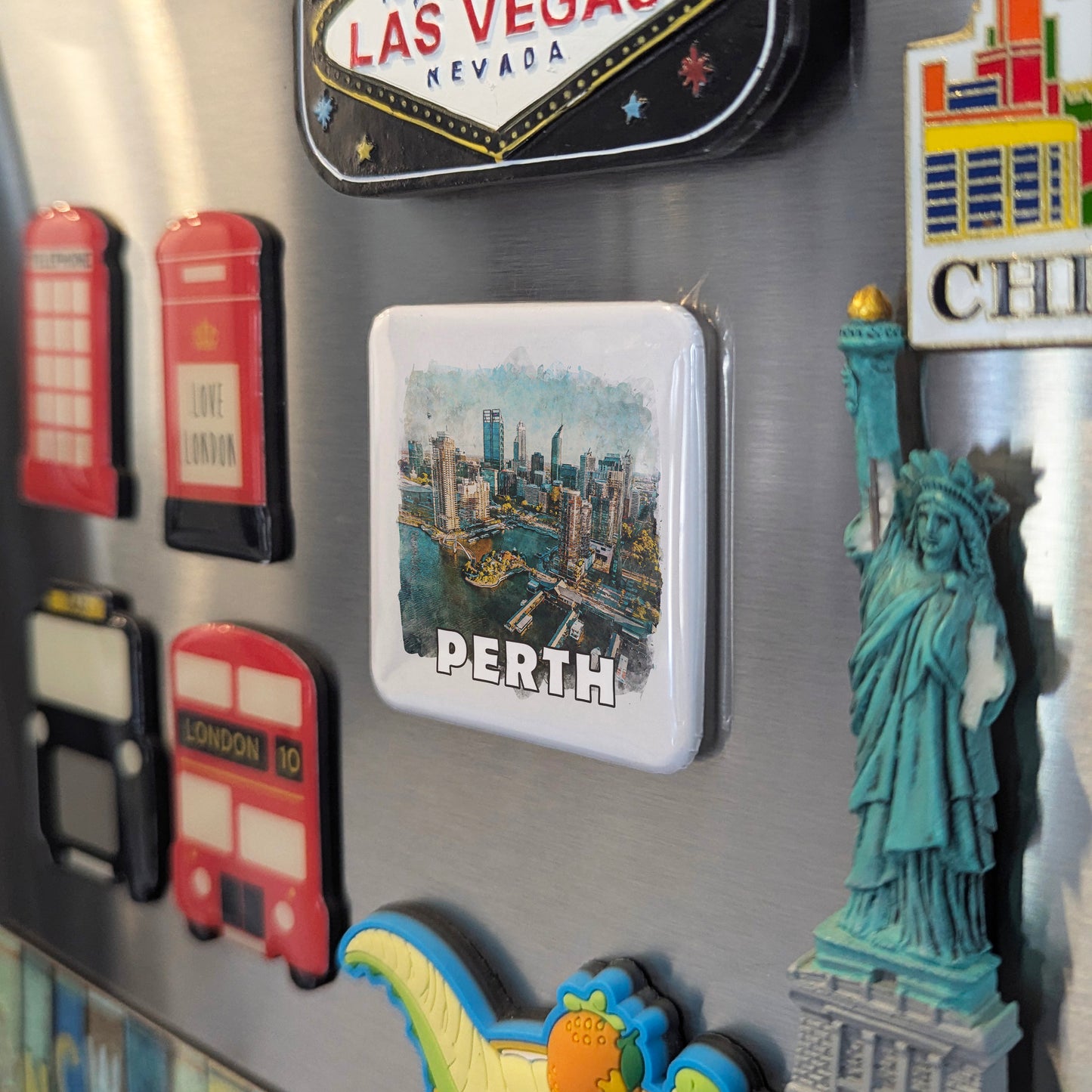 Perth Australia Watercolor Fridge Magnet - PhiloPerse