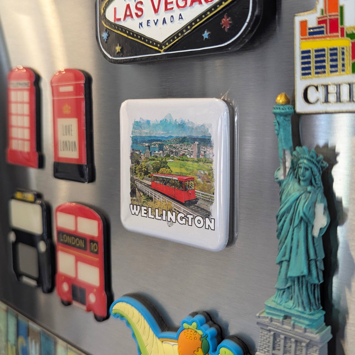 Wellington New Zealand Watercolor Fridge Magnet - PhiloPerse