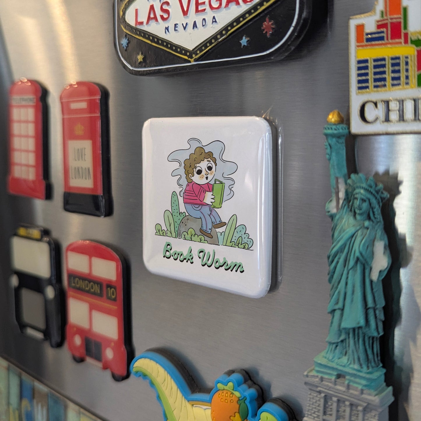 Book Worm Fridge Magnet - PhiloPerse