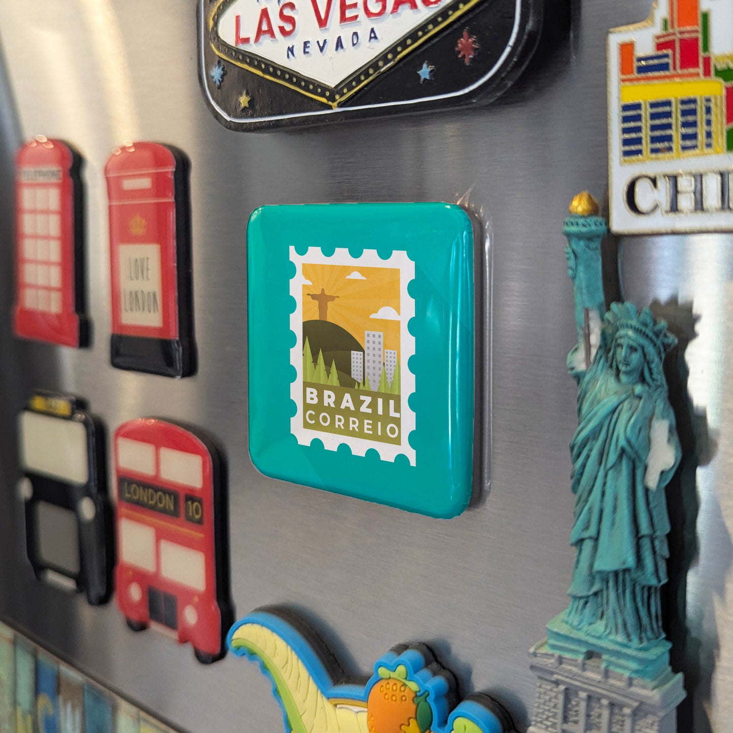 Brazil Postage Stamp Fridge Magnet - PhiloPerse
