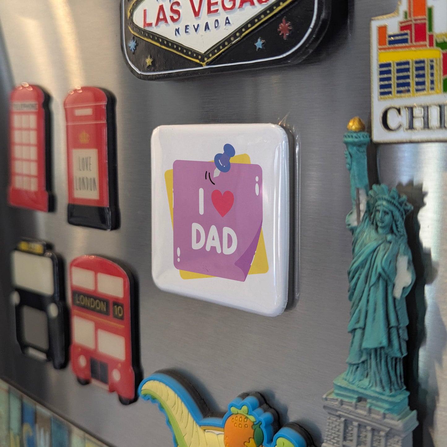 I Love Dad Sticker Fridge Magnet - PhiloPerse