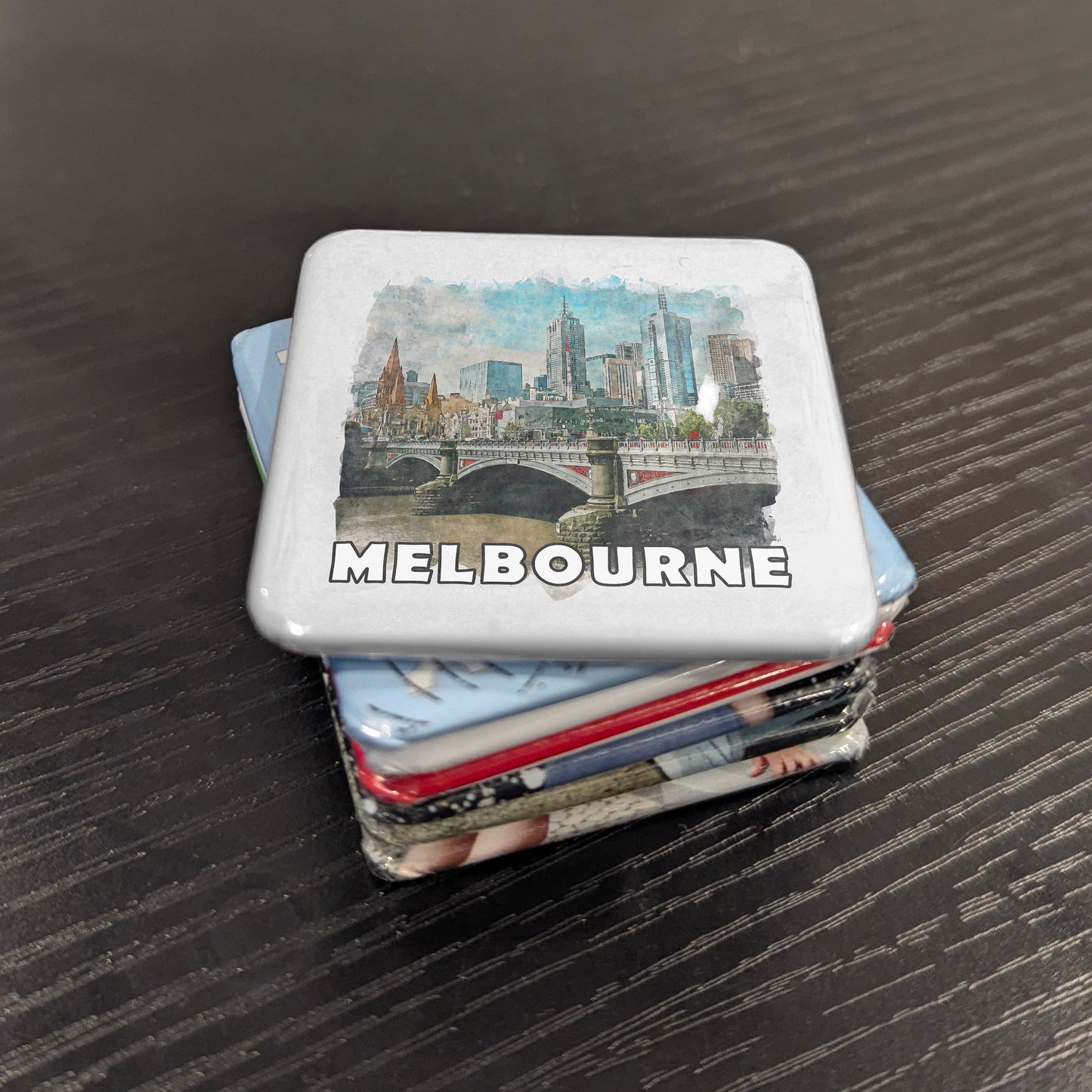 Melbourne Australia Watercolor Fridge Magnet - PhiloPerse