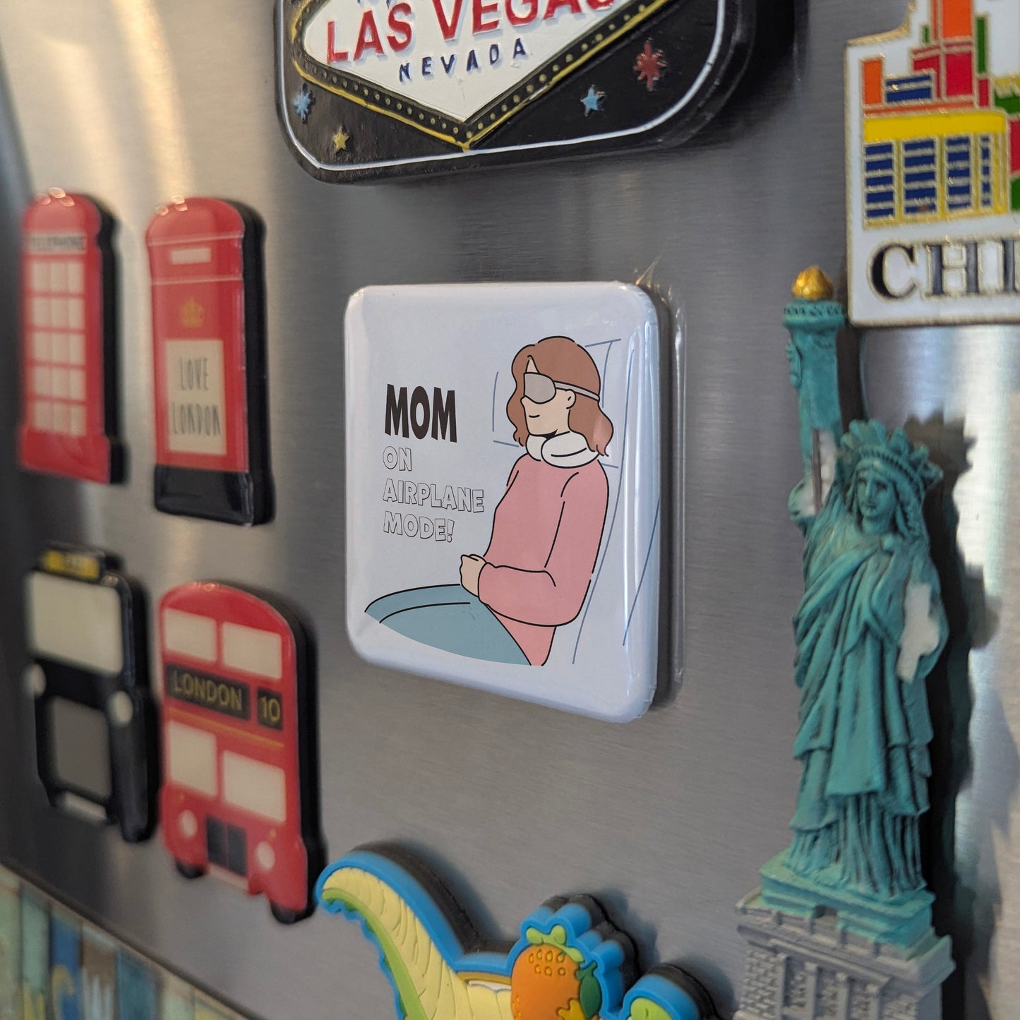 Mom on Airplane Mode Fridge Magnet - PhiloPerse